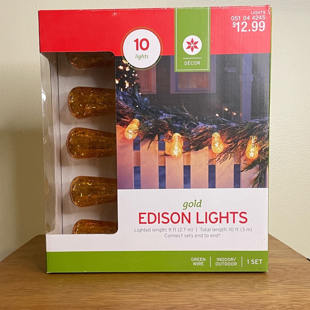 Holiday Time Gold Edison String Lights